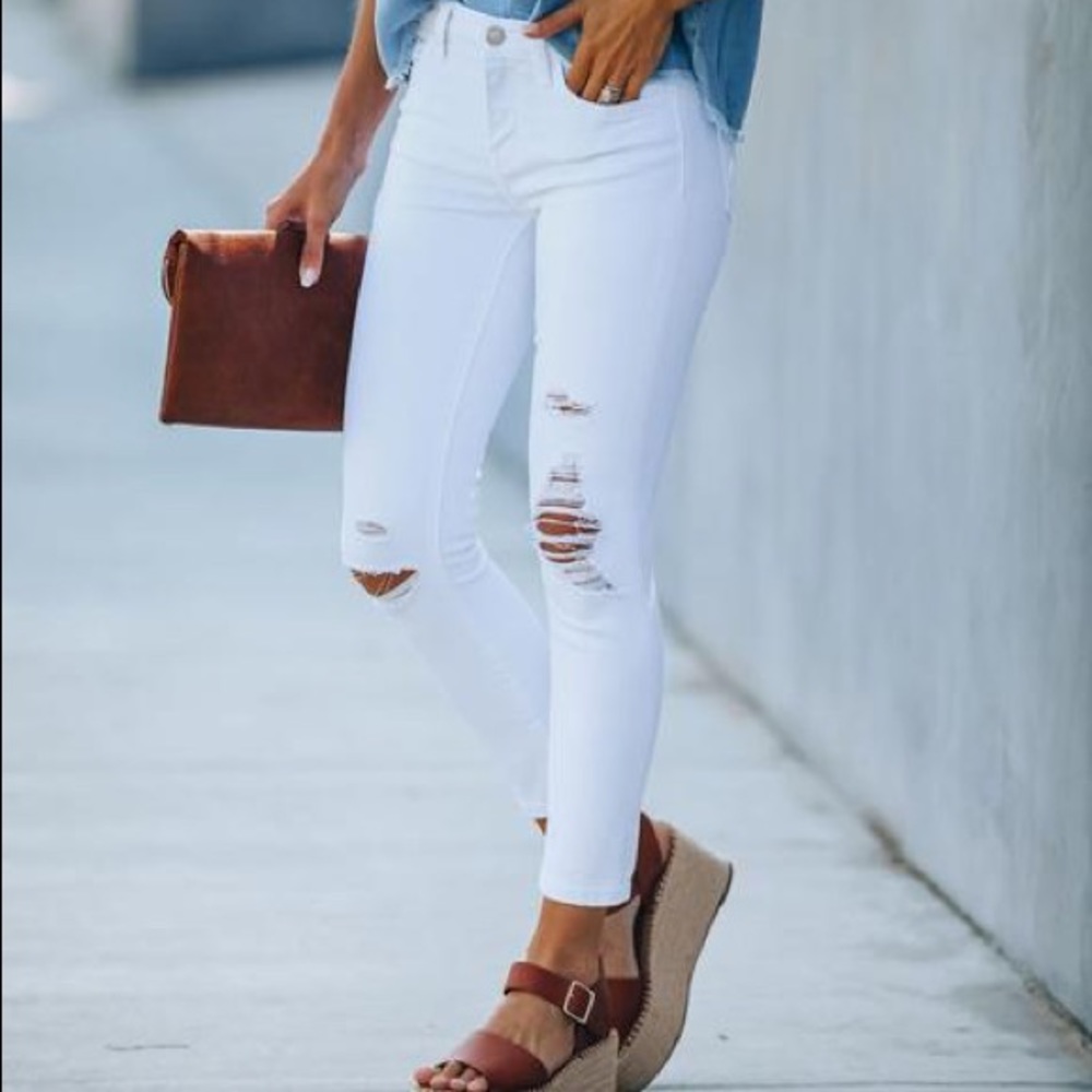 WHITEHAVEN MID RISE DISTRESSED SKINNY JEANS VICI - Picture 3 of 8